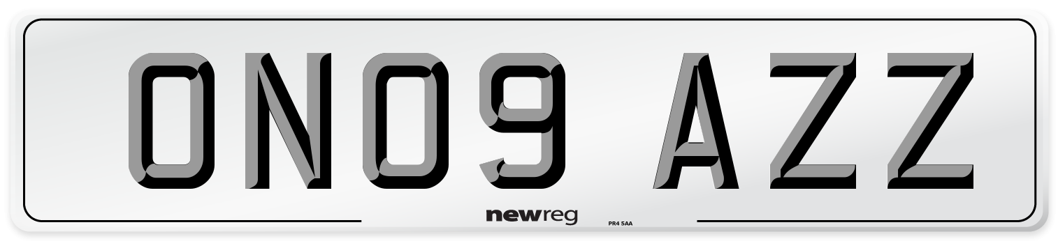 ON09 AZZ Number Plate from New Reg